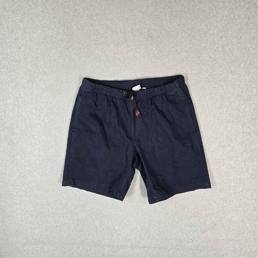 Gramicci Men Shorts L Navy Blue Chino Belted Pockets 9" Inseam Casual NWT